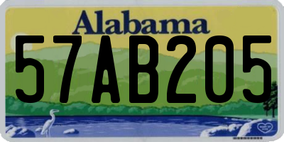 AL license plate 57AB205