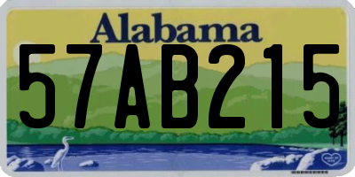 AL license plate 57AB215