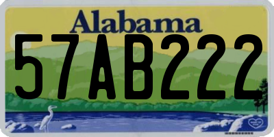 AL license plate 57AB222