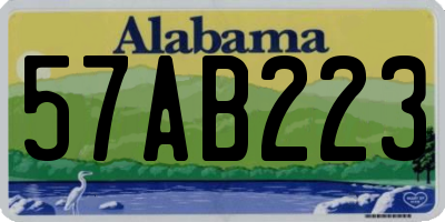AL license plate 57AB223