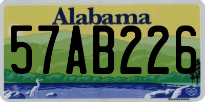 AL license plate 57AB226