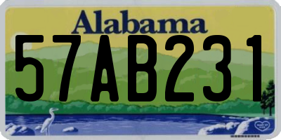 AL license plate 57AB231