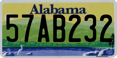 AL license plate 57AB232