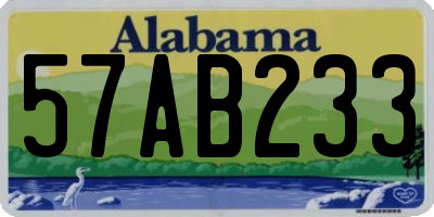 AL license plate 57AB233