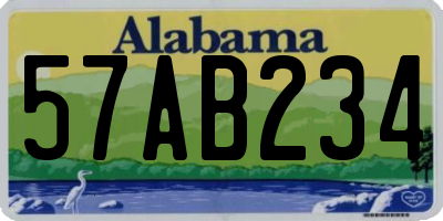 AL license plate 57AB234