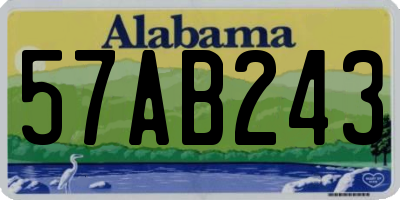 AL license plate 57AB243