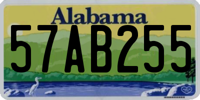 AL license plate 57AB255