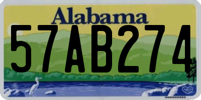 AL license plate 57AB274