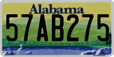 AL license plate 57AB275