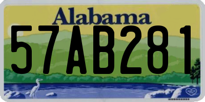 AL license plate 57AB281