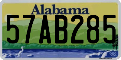 AL license plate 57AB285