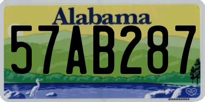 AL license plate 57AB287
