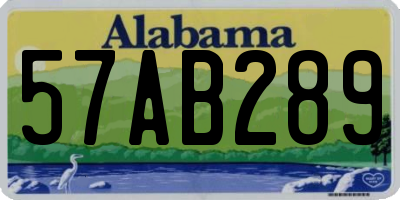 AL license plate 57AB289