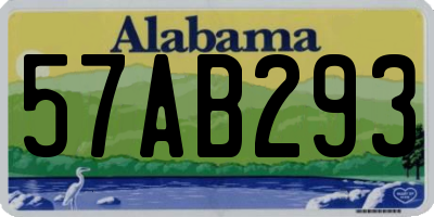 AL license plate 57AB293