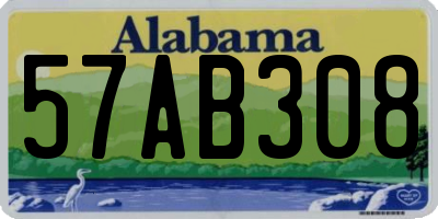AL license plate 57AB308