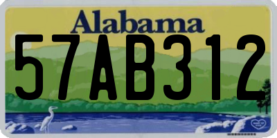 AL license plate 57AB312
