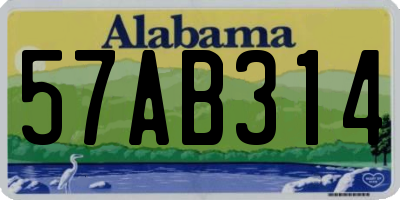 AL license plate 57AB314