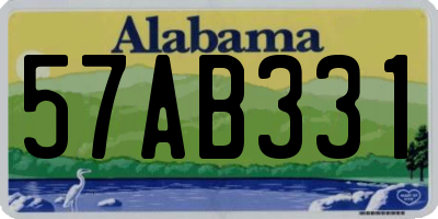 AL license plate 57AB331