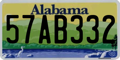 AL license plate 57AB332