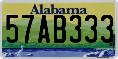 AL license plate 57AB333