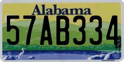AL license plate 57AB334