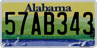 AL license plate 57AB343