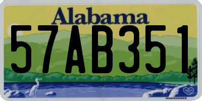 AL license plate 57AB351