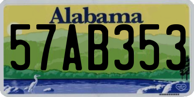 AL license plate 57AB353