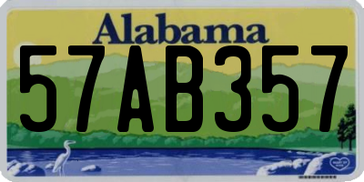 AL license plate 57AB357