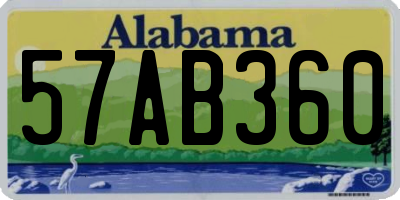 AL license plate 57AB360