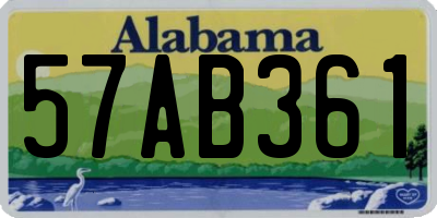 AL license plate 57AB361