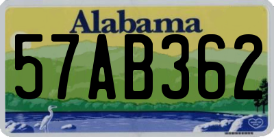 AL license plate 57AB362