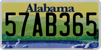 AL license plate 57AB365
