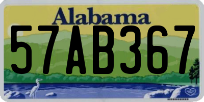AL license plate 57AB367
