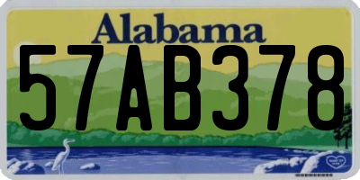 AL license plate 57AB378