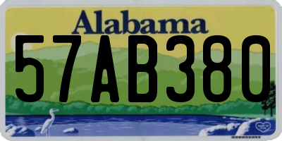 AL license plate 57AB380