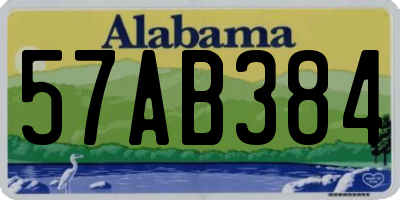 AL license plate 57AB384