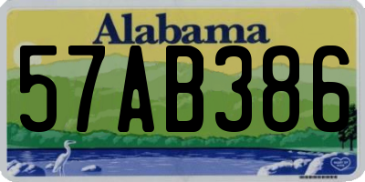 AL license plate 57AB386