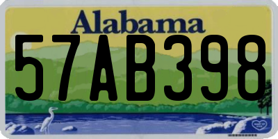 AL license plate 57AB398