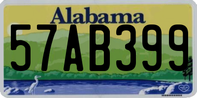 AL license plate 57AB399