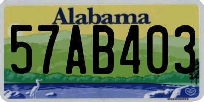 AL license plate 57AB403