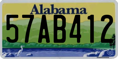AL license plate 57AB412