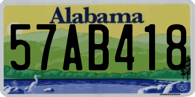 AL license plate 57AB418