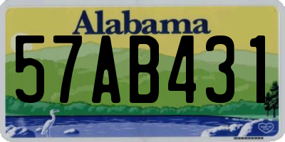 AL license plate 57AB431
