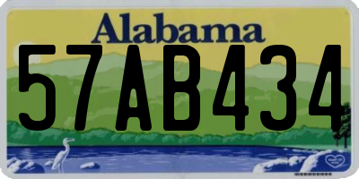 AL license plate 57AB434