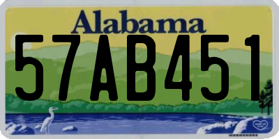 AL license plate 57AB451