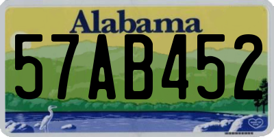 AL license plate 57AB452