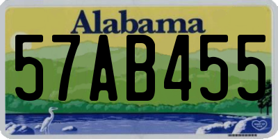 AL license plate 57AB455
