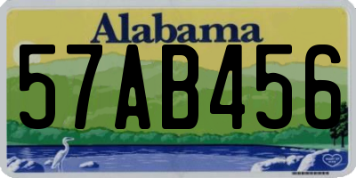 AL license plate 57AB456