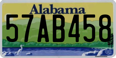AL license plate 57AB458